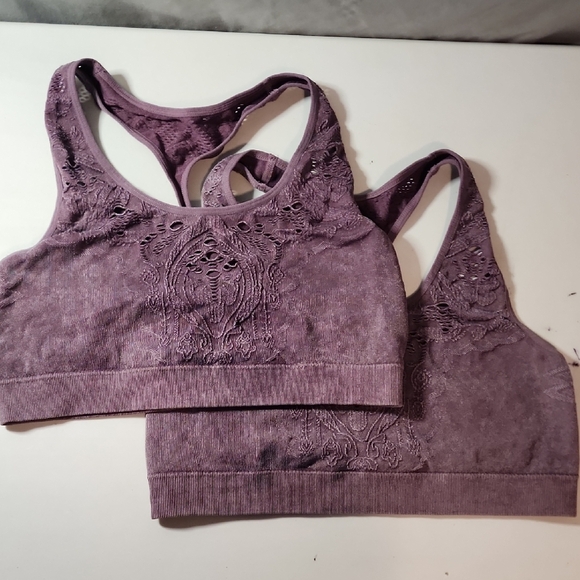 Elegant Mauve Lace Sports Bra - Picture 1 of 6